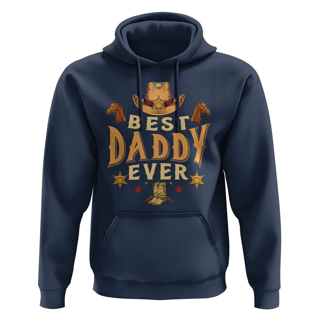 Horse Dad Hoodie Best Daddy Ever Retro Western Cowboy Style TS02 Navy Print Your Wear