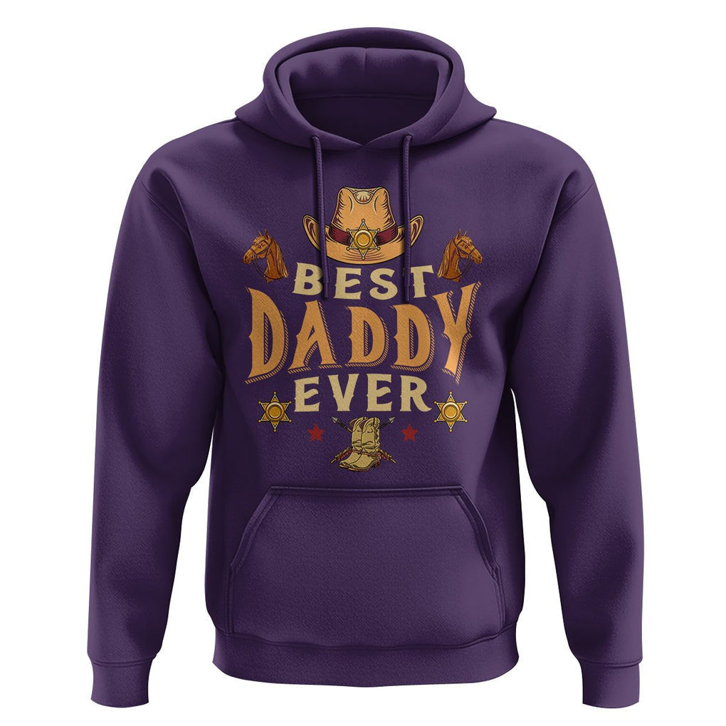 Horse Dad Hoodie Best Daddy Ever Retro Western Cowboy Style TS02 Purple Print Your Wear