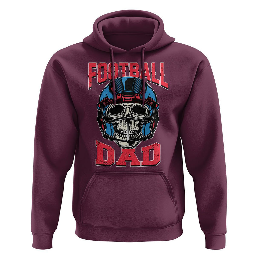 Football Dad Hoodie Skull With Helmet Rugby Father's Day TS02 Maroon Print Your Wear