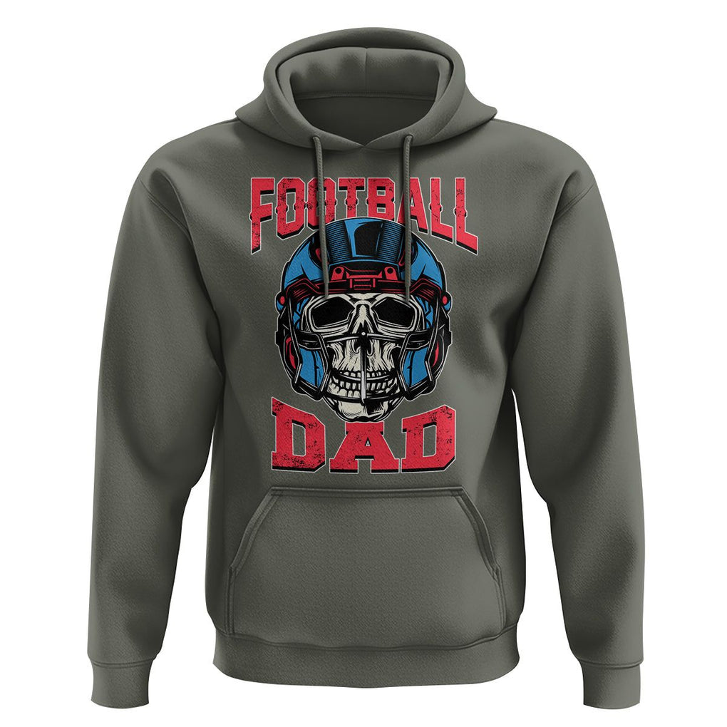 Football Dad Hoodie Skull With Helmet Rugby Father's Day TS02 Military Green Print Your Wear