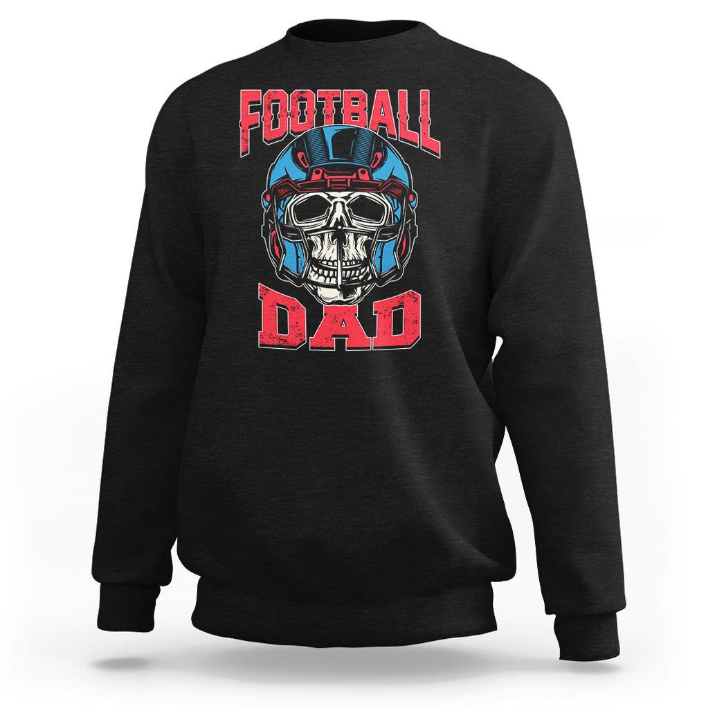 Football Dad Sweatshirt Skull With Helmet Rugby Father's Day TS02 Black Print Your Wear