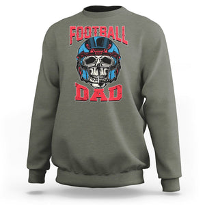 Football Dad Sweatshirt Skull With Helmet Rugby Father's Day TS02 Military Green Print Your Wear