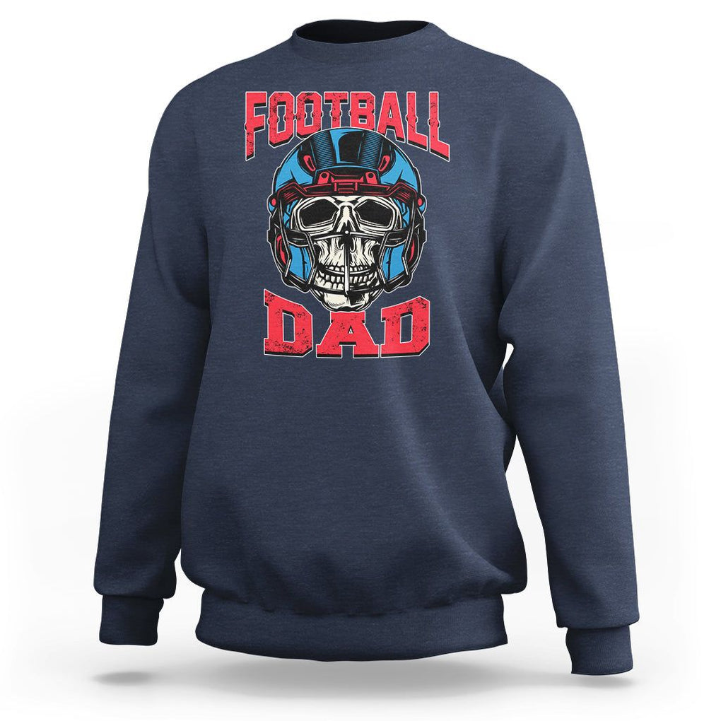 Football Dad Sweatshirt Skull With Helmet Rugby Father's Day TS02 Navy Print Your Wear