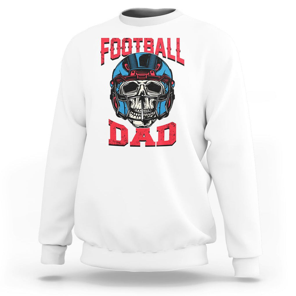 Football Dad Sweatshirt Skull With Helmet Rugby Father's Day TS02 White Print Your Wear