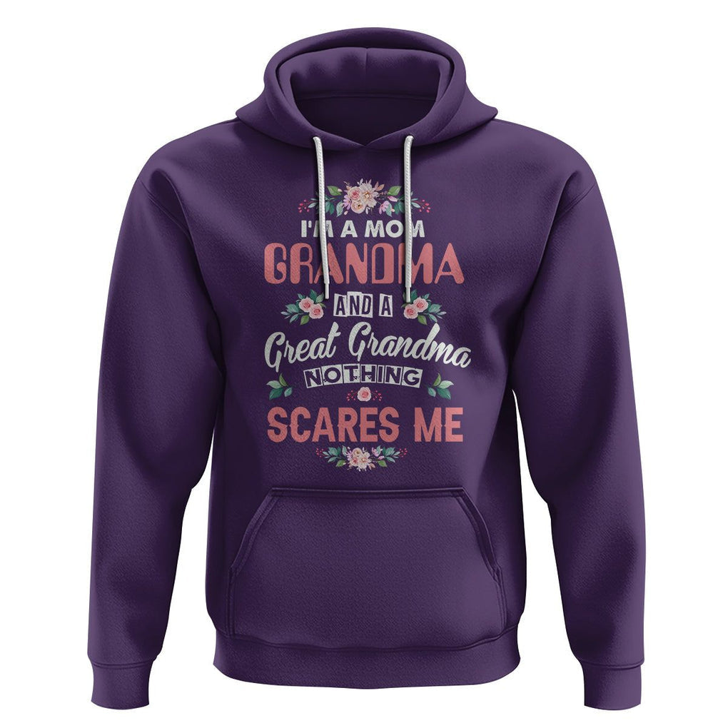 Funny Grandma Hoodie I'm A Mom Grandma And A Great Grandma Nothing Scares Me Mother's Day TS02 Purple Printyourwear