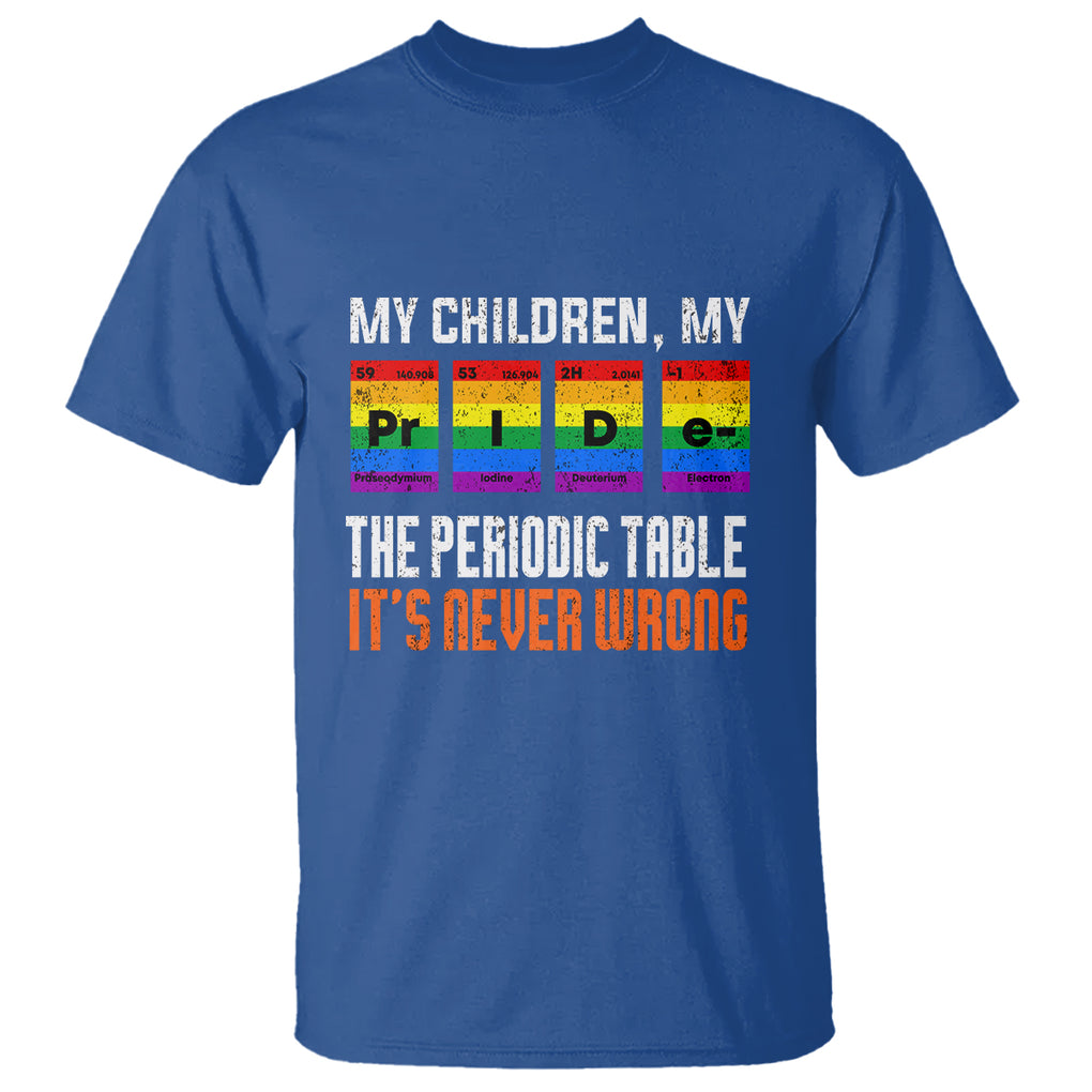 LGBT Mom Pride T Shirt My Children My Pride Vintage Periodic Table LGBT Flag TS02 Royal Blue Printyourwear