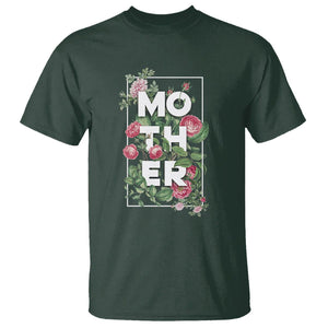 Floral Mom T Shirt Mother Flowers Carnations Mother's Day Gifts TS02 Dark Forest Green Printyourwear