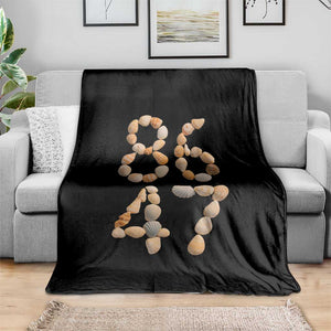 86 47 Seashell Subtle Summer Coastal Graphic Throw Blanket Viral Beach Walk Political Satire TS02 Print Your Wear