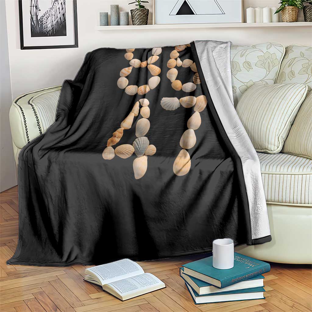 86 47 Seashell Subtle Summer Coastal Graphic Throw Blanket Viral Beach Walk Political Satire TS02 Print Your Wear