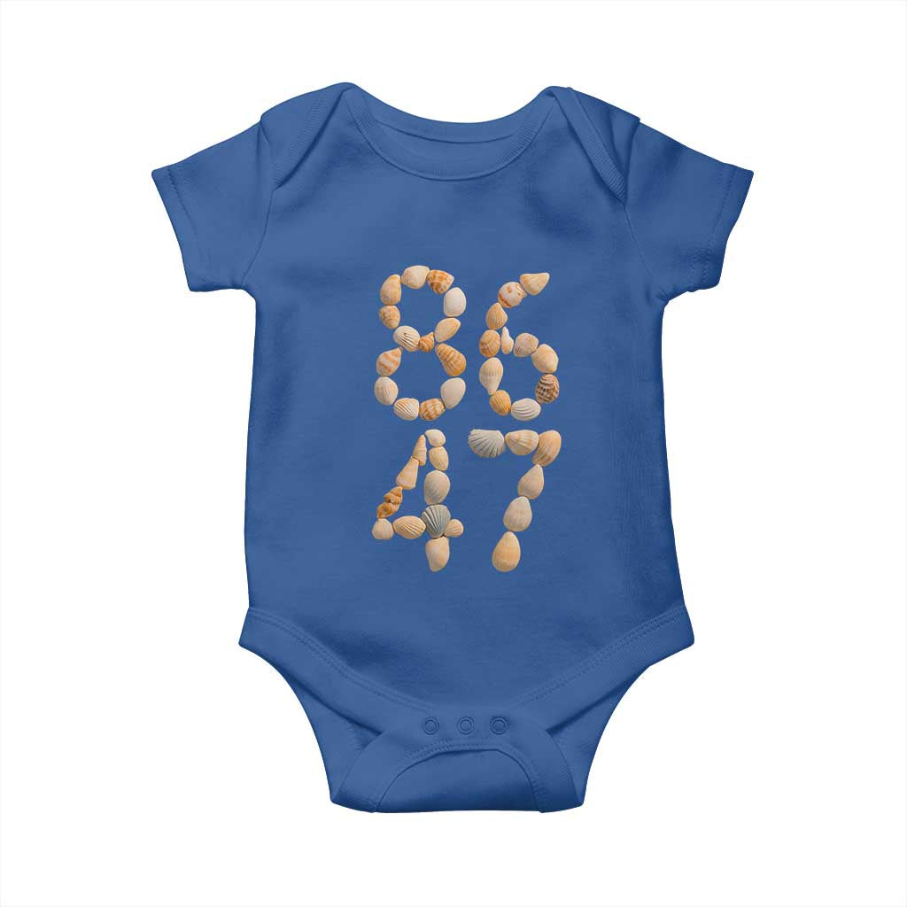 86 47 Seashell Subtle Summer Coastal Graphic Baby Onesie Viral Beach Walk Political Satire TS02 Royal Blue Print Your Wear