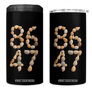 86 47 Seashell Subtle Summer Coastal Graphic 4 in 1 Can Cooler Tumbler Viral Beach Walk Political Satire TS02 One Size: 16 oz Black Print Your Wear