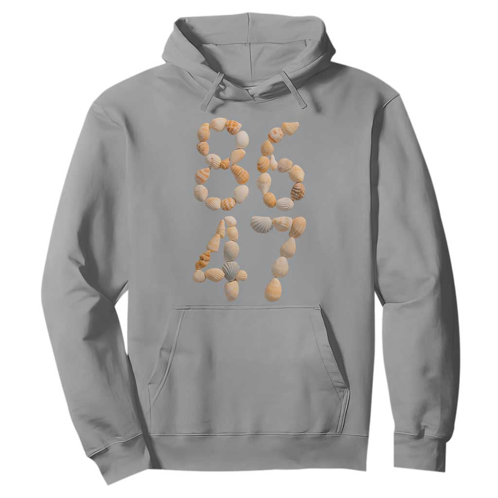 86 47 Seashell Subtle Summer Coastal Graphic Hoodie Viral Beach Walk Political Satire TS02 Sport Gray Print Your Wear