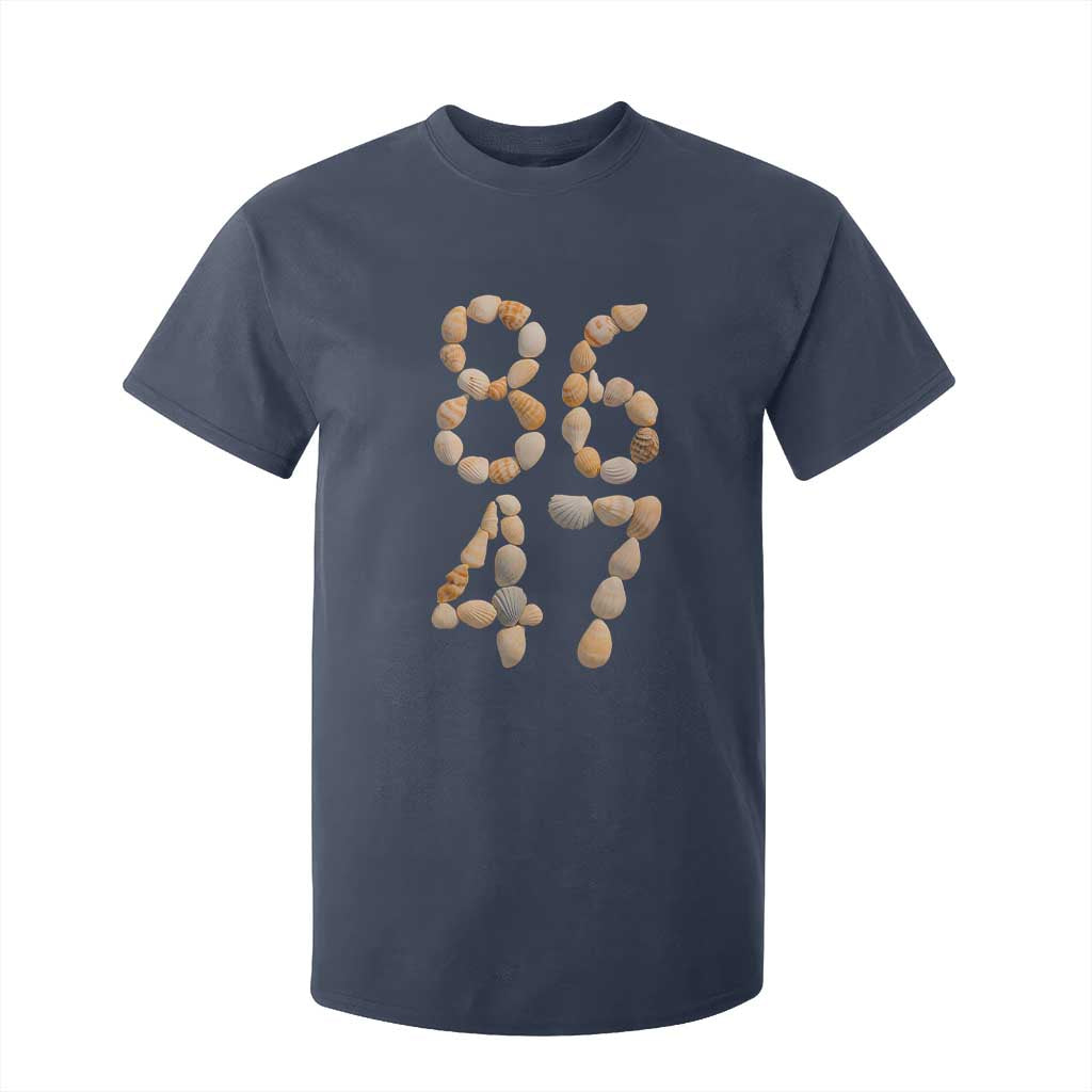 86 47 Seashell Subtle Summer Coastal Graphic T Shirt For Kid Viral Beach Walk Political Satire TS02 Navy Print Your Wear