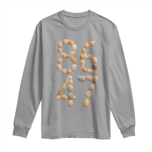 86 47 Seashell Subtle Summer Coastal Graphic Long Sleeve Shirt Viral Beach Walk Political Satire TS02 Sport Gray Print Your Wear