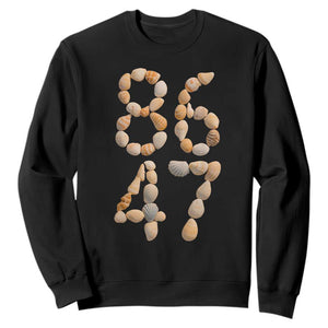 86 47 Seashell Subtle Summer Coastal Graphic Sweatshirt Viral Beach Walk Political Satire TS02 Black Print Your Wear