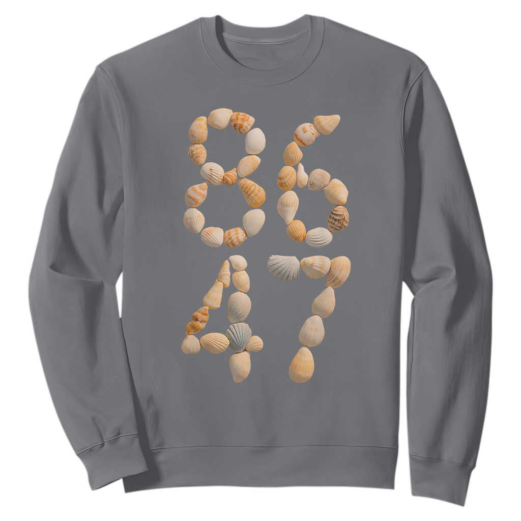 86 47 Seashell Subtle Summer Coastal Graphic Sweatshirt Viral Beach Walk Political Satire TS02 Charcoal Print Your Wear