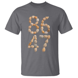 86 47 Seashell Subtle Summer Coastal Graphic T Shirt Viral Beach Walk Political Satire TS02 Charcoal Print Your Wear