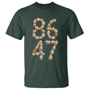 86 47 Seashell Subtle Summer Coastal Graphic T Shirt Viral Beach Walk Political Satire TS02 Dark Forest Green Print Your Wear