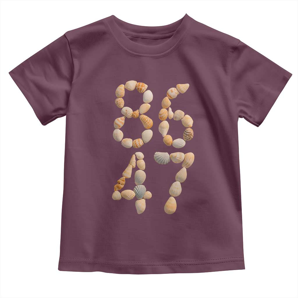 86 47 Seashell Subtle Summer Coastal Graphic Toddler T Shirt Viral Beach Walk Political Satire TS02 Maroon Print Your Wear