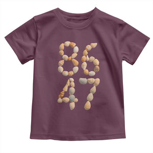 86 47 Seashell Subtle Summer Coastal Graphic Toddler T Shirt Viral Beach Walk Political Satire TS02 Maroon Print Your Wear
