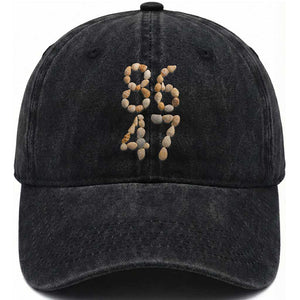 86 47 Seashell Subtle Summer Coastal Graphic Washed Cotton Baseball Cap Viral Beach Walk Political Satire TS02 Print Your Wear