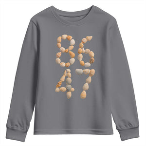 86 47 Seashell Subtle Summer Coastal Graphic Youth Sweatshirt Viral Beach Walk Political Satire TS02 Charcoal Print Your Wear
