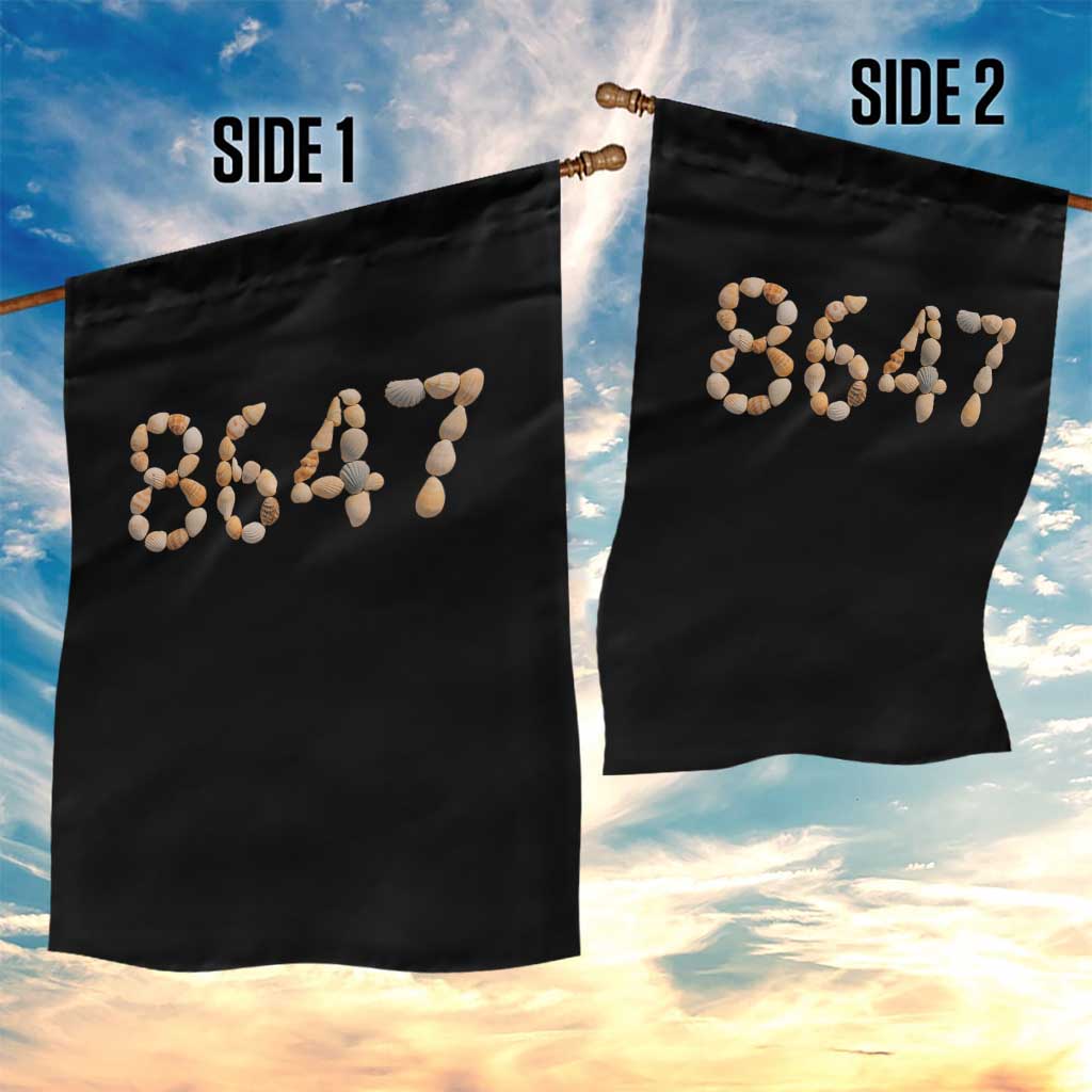 86 47 Seashell Beach Walk Graphic Garden Flag Subtle Coastal Summer Political Satire TS02 Print Your Wear