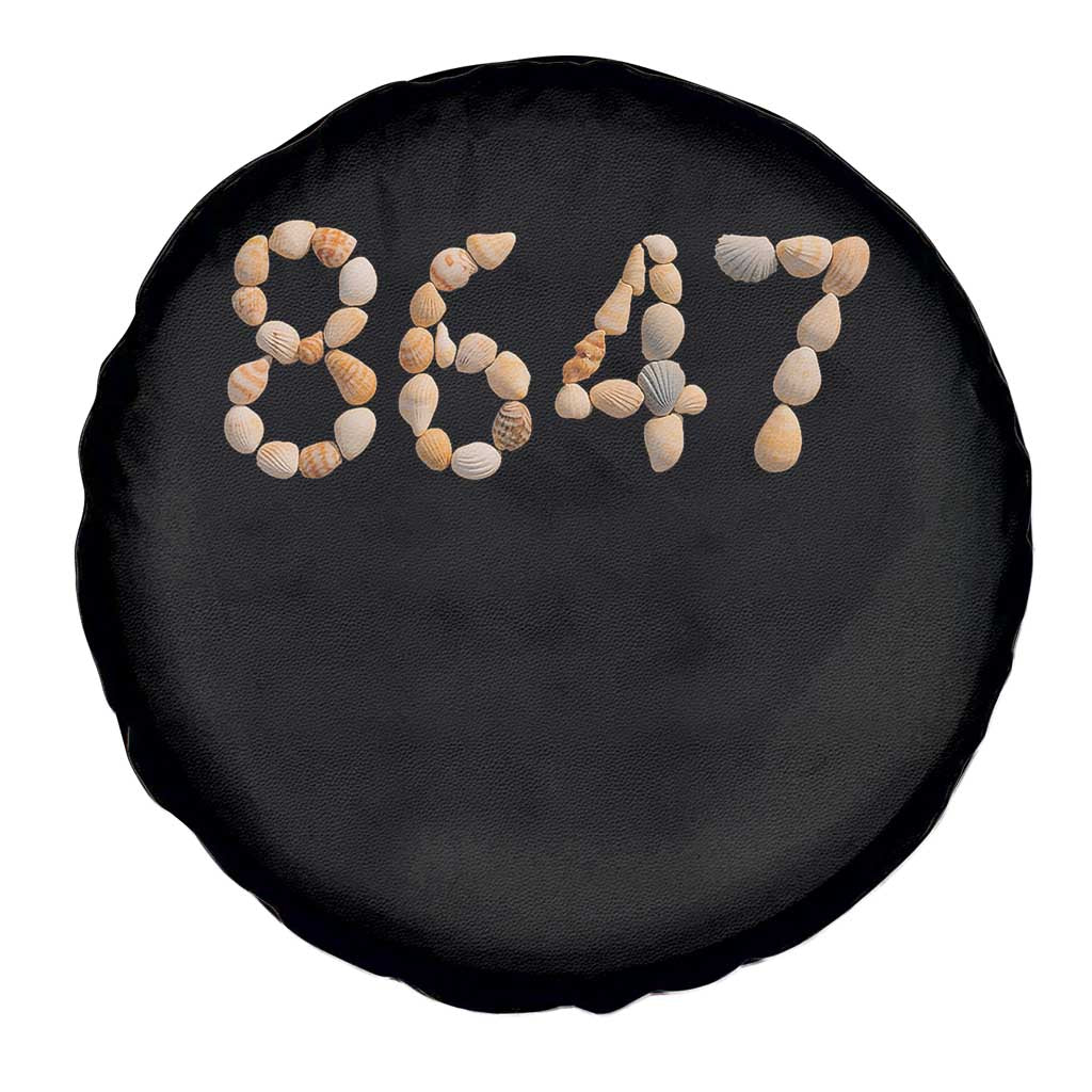 86 47 Seashell Beach Walk Graphic Spare Tire Cover Subtle Coastal Summer Political Satire TS02 Print Your Wear