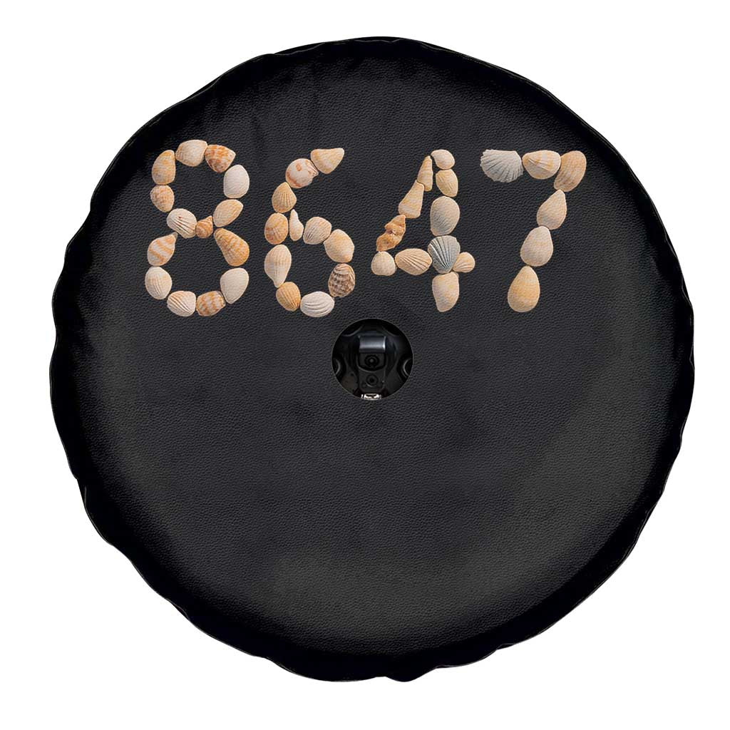 86 47 Seashell Beach Walk Graphic Spare Tire Cover Subtle Coastal Summer Political Satire TS02 Print Your Wear