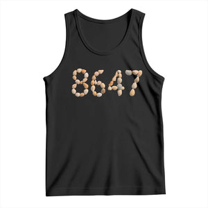 86 47 Seashell Beach Walk Graphic Tank Top Subtle Coastal Summer Political Satire TS02 Black Print Your Wear