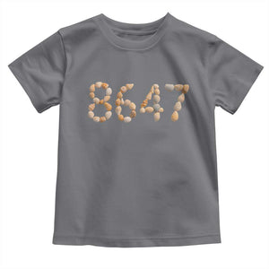 86 47 Seashell Beach Walk Graphic Toddler T Shirt Subtle Coastal Summer Political Satire TS02 Charcoal Print Your Wear