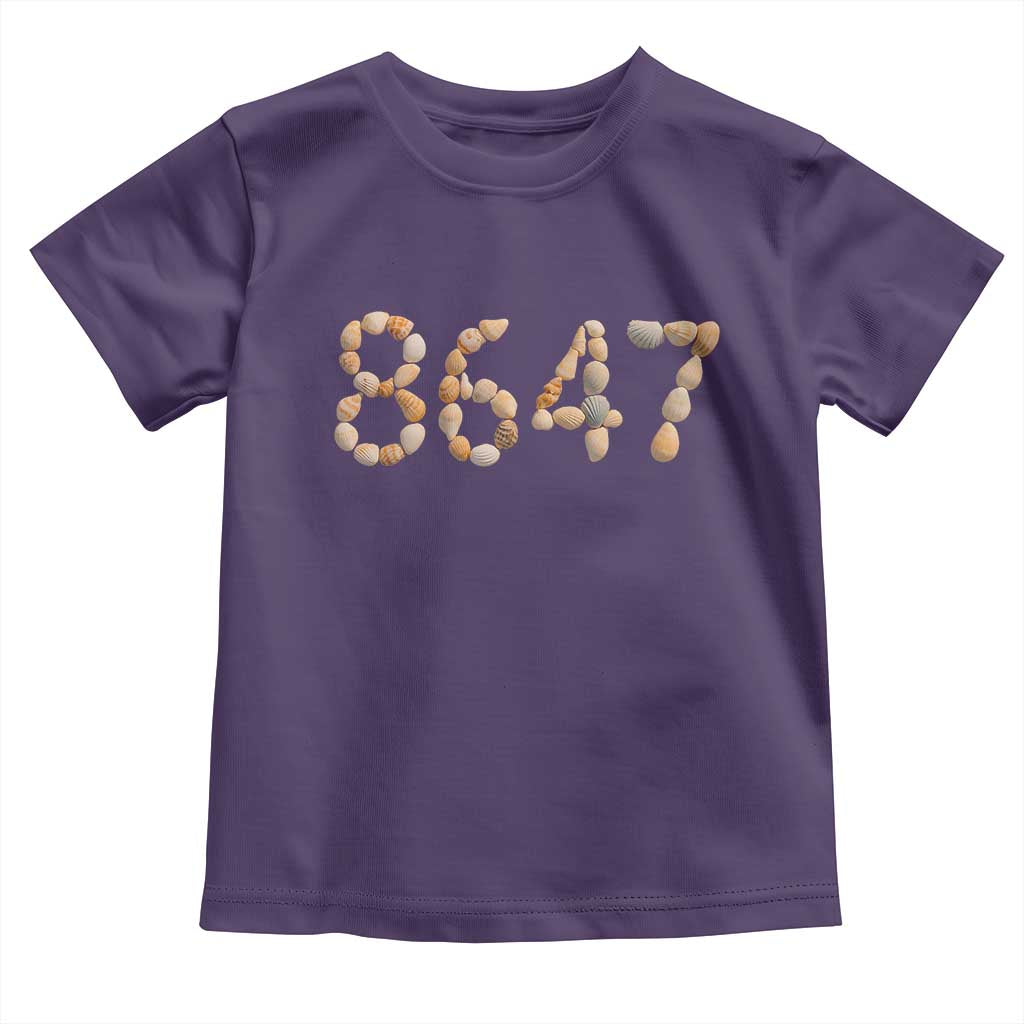 86 47 Seashell Beach Walk Graphic Toddler T Shirt Subtle Coastal Summer Political Satire TS02 Purple Print Your Wear