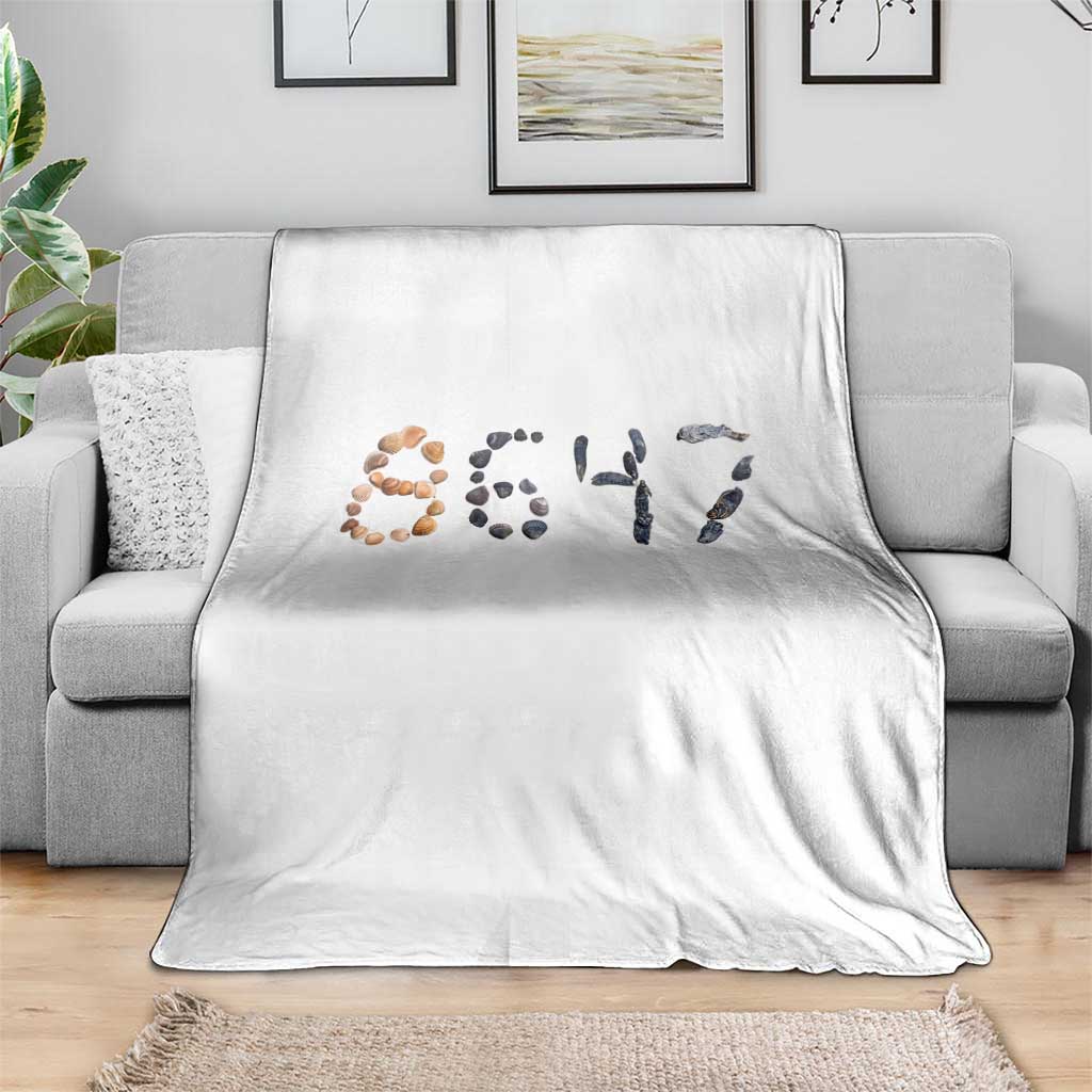 86 47 Seashell Graphic Subtle Summer Coastal Throw Blanket Viral 2026 Beach Walk Political Satire TS02 Print Your Wear