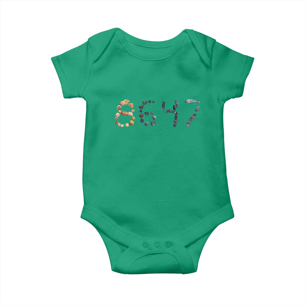 86 47 Seashell Graphic Subtle Summer Coastal Baby Onesie Viral 2026 Beach Walk Political Satire TS02 Irish Green Print Your Wear