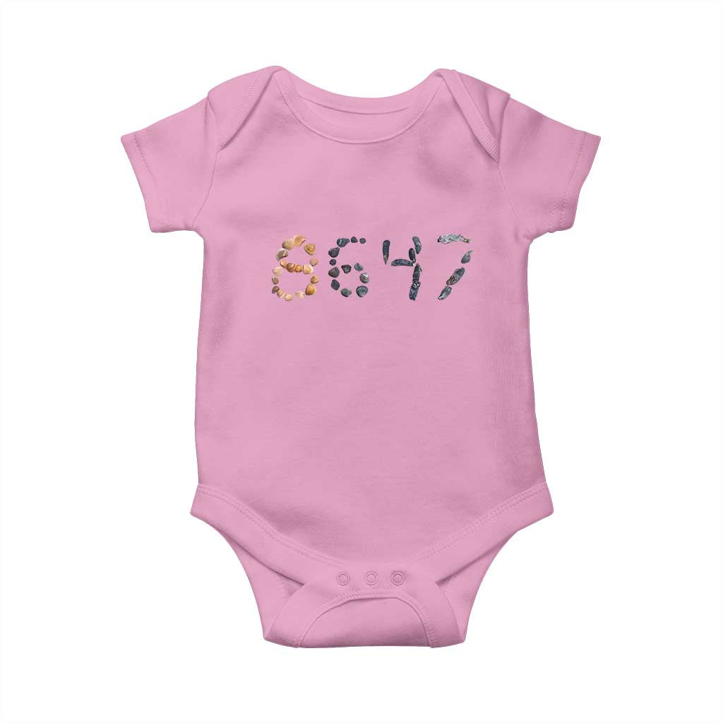 86 47 Seashell Graphic Subtle Summer Coastal Baby Onesie Viral 2026 Beach Walk Political Satire TS02 Light Pink Print Your Wear