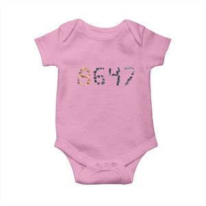 86 47 Seashell Graphic Subtle Summer Coastal Baby Onesie Viral 2026 Beach Walk Political Satire TS02 Light Pink Print Your Wear