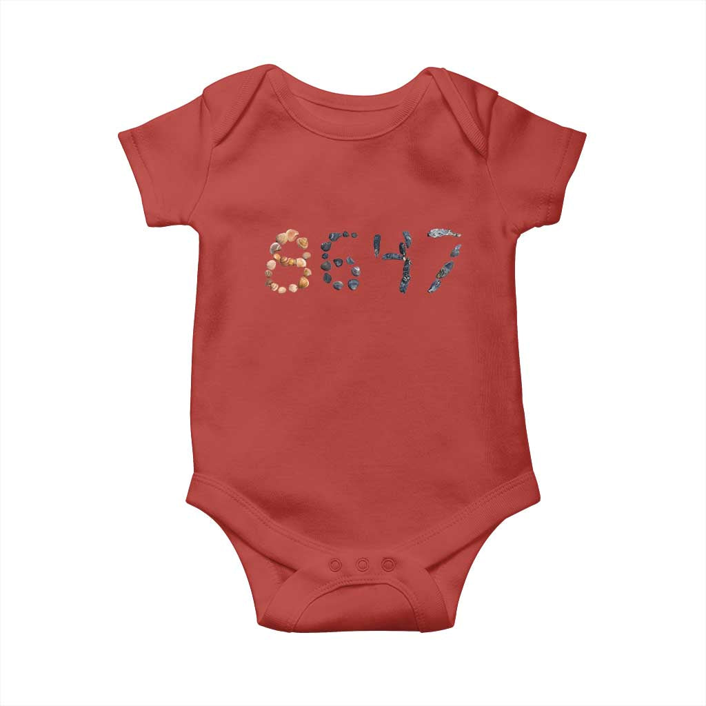 86 47 Seashell Graphic Subtle Summer Coastal Baby Onesie Viral 2026 Beach Walk Political Satire TS02 Red Print Your Wear