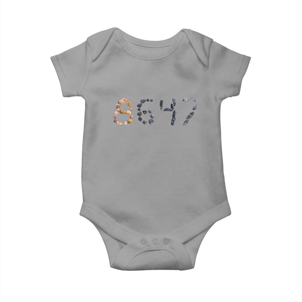 86 47 Seashell Graphic Subtle Summer Coastal Baby Onesie Viral 2026 Beach Walk Political Satire TS02 Sport Gray Print Your Wear