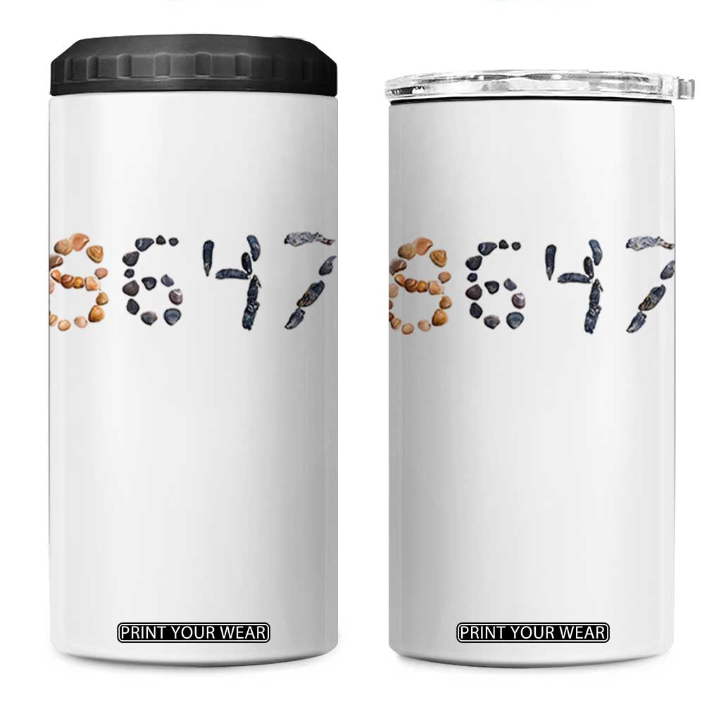 86 47 Seashell Graphic Subtle Summer Coastal 4 in 1 Can Cooler Tumbler Viral 2026 Beach Walk Political Satire TS02 One Size: 16 oz White Print Your Wear