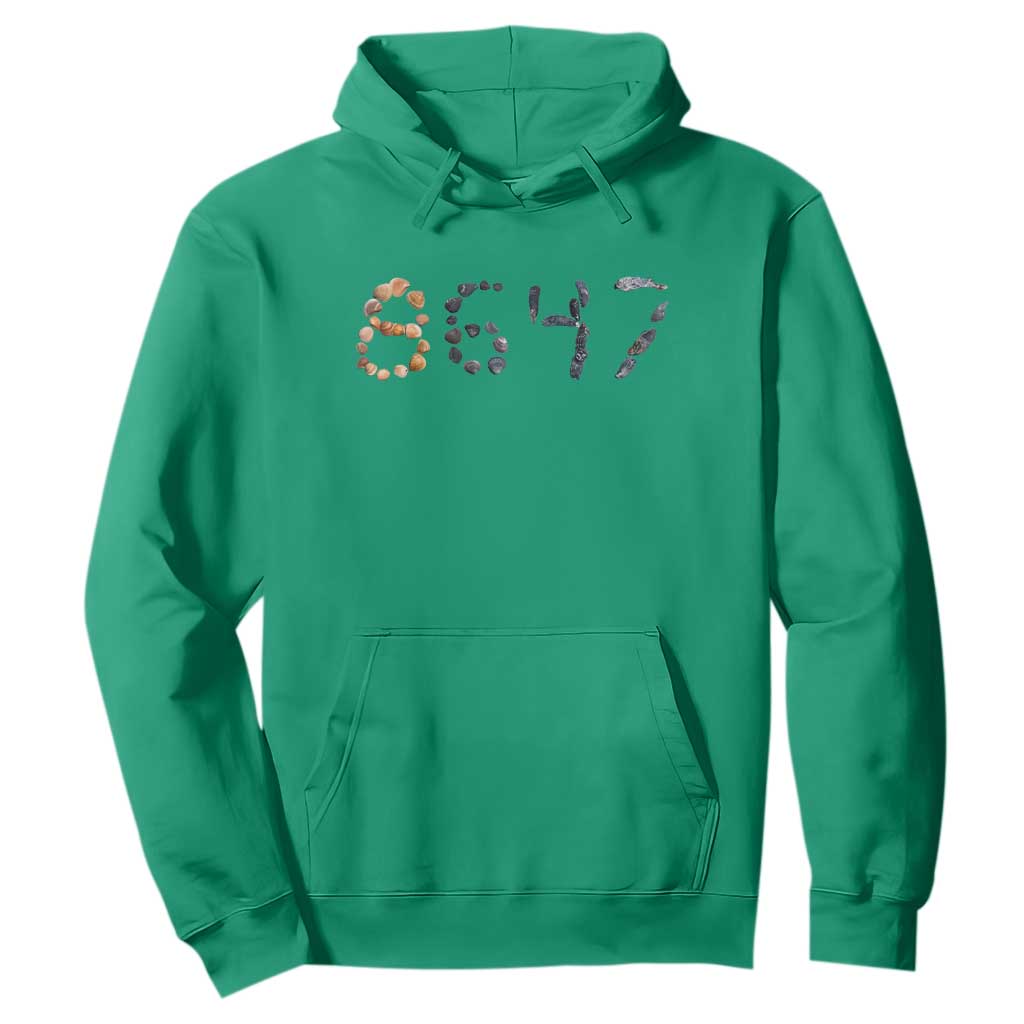 86 47 Seashell Graphic Subtle Summer Coastal Hoodie Viral 2026 Beach Walk Political Satire TS02 Irish Green Print Your Wear