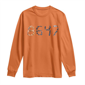 86 47 Seashell Graphic Subtle Summer Coastal Long Sleeve Shirt Viral 2026 Beach Walk Political Satire TS02 Orange Print Your Wear