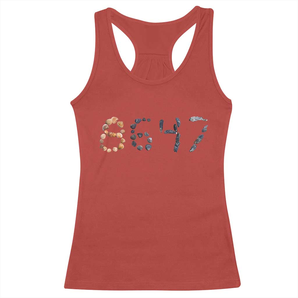 86 47 Seashell Graphic Subtle Summer Coastal Racerback Tank Top Viral 2026 Beach Walk Political Satire TS02 Red Print Your Wear
