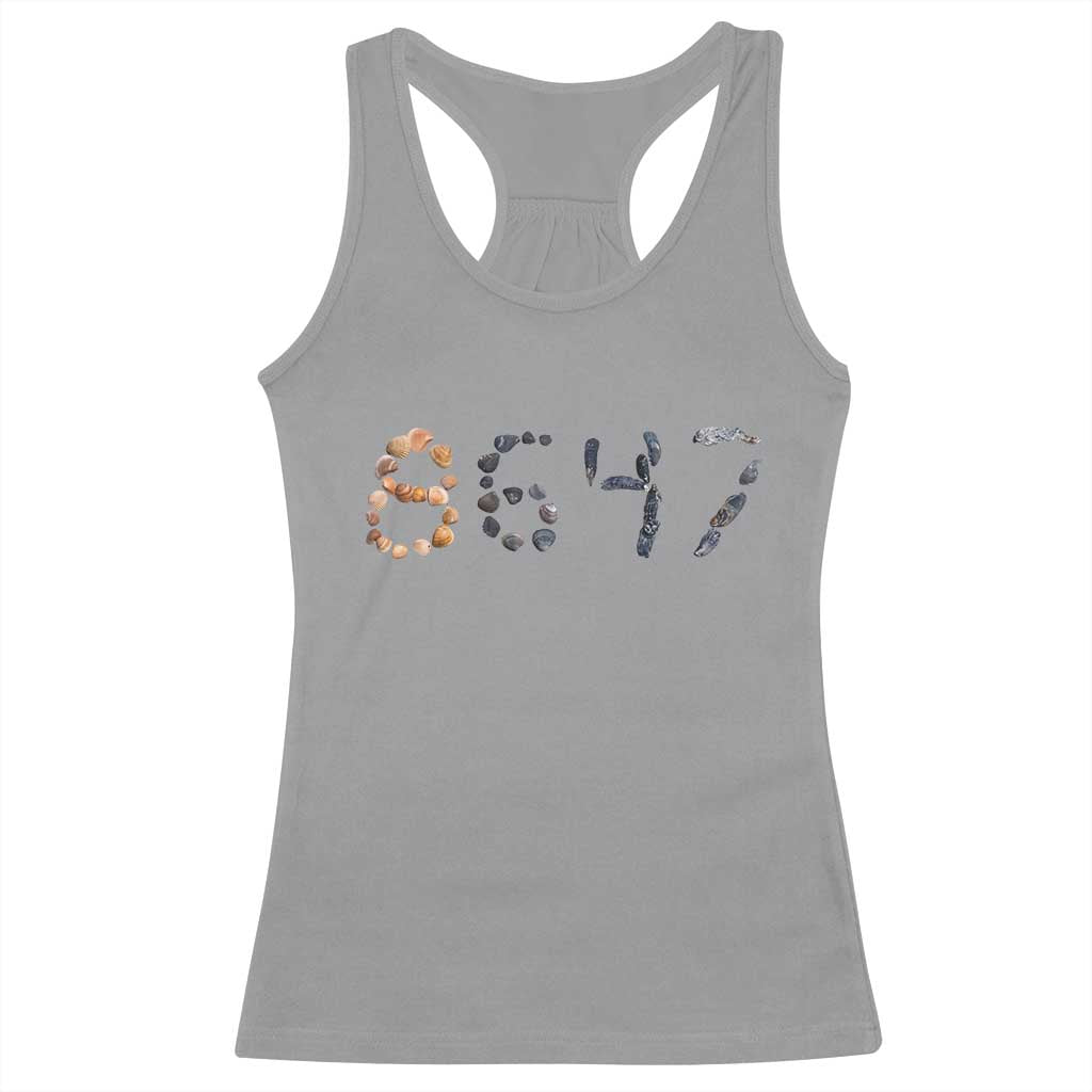 86 47 Seashell Graphic Subtle Summer Coastal Racerback Tank Top Viral 2026 Beach Walk Political Satire TS02 Sport Gray Print Your Wear