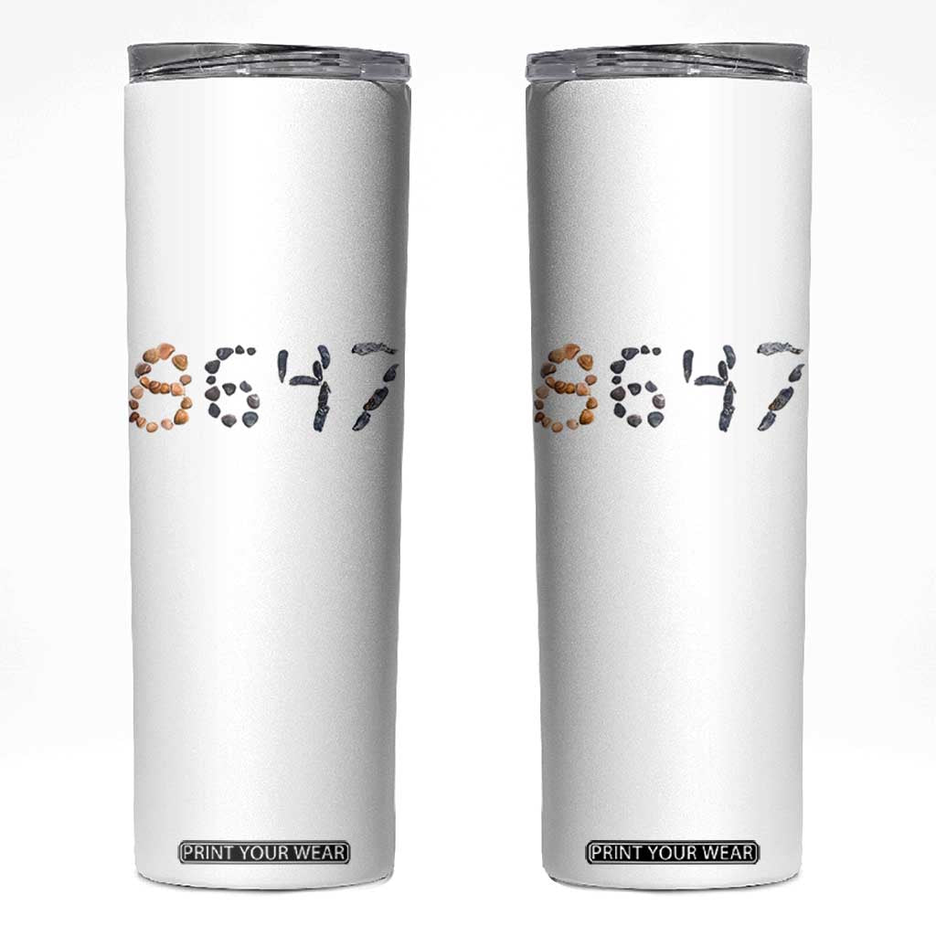 86 47 Seashell Graphic Subtle Summer Coastal Skinny Tumbler Viral 2026 Beach Walk Political Satire TS02 White Print Your Wear