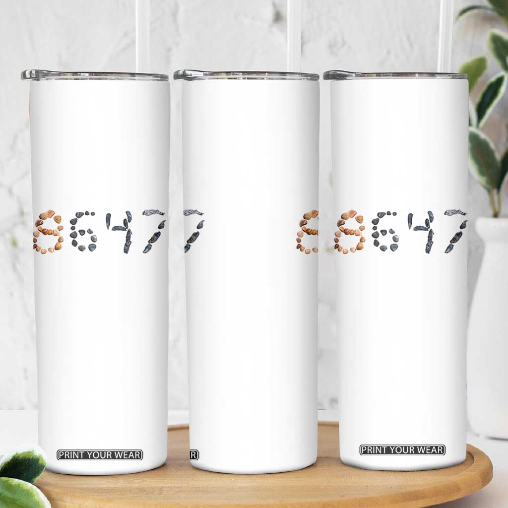 86 47 Seashell Graphic Subtle Summer Coastal Skinny Tumbler Viral 2026 Beach Walk Political Satire TS02 Print Your Wear