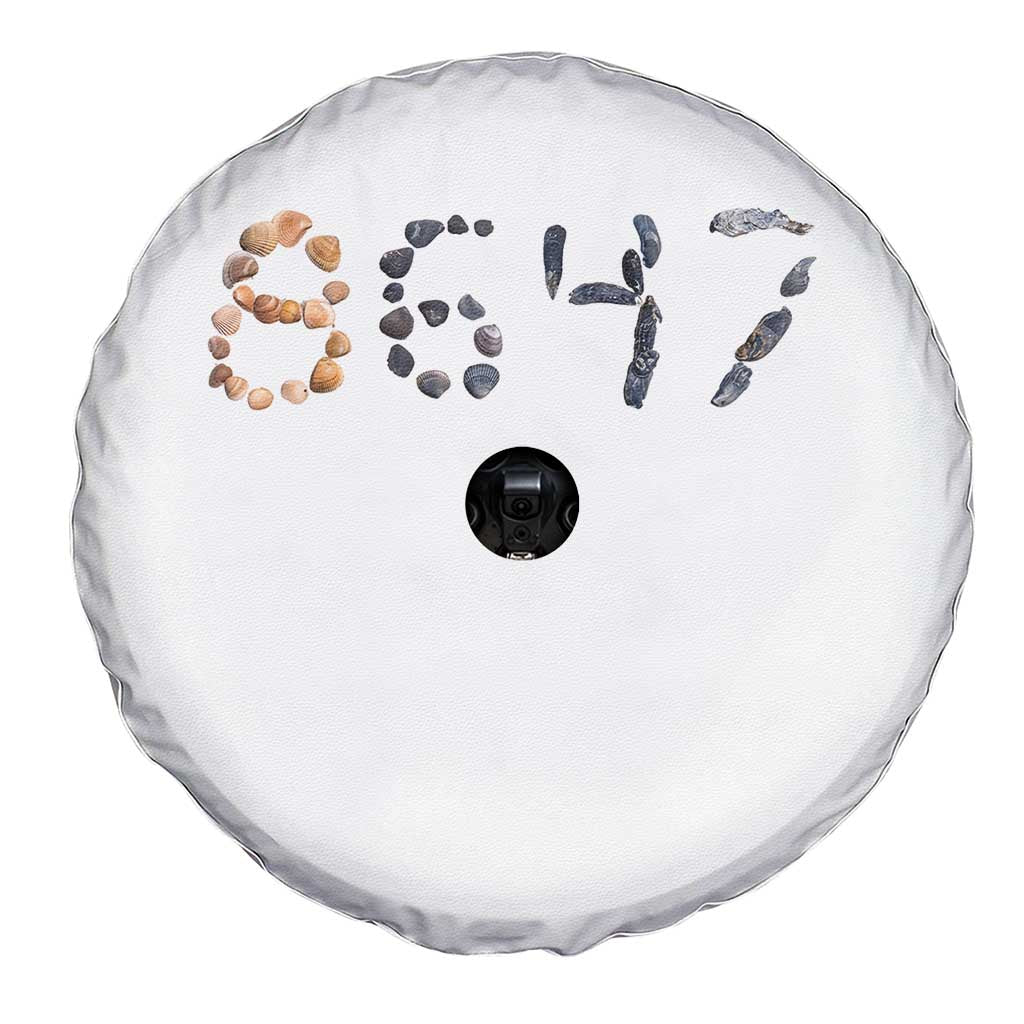 86 47 Seashell Graphic Subtle Summer Coastal Spare Tire Cover Viral 2026 Beach Walk Political Satire TS02 Print Your Wear