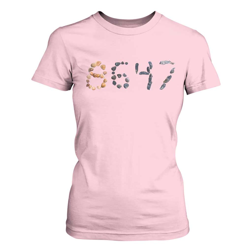 86 47 Seashell Graphic Subtle Summer Coastal T Shirt For Women Viral 2026 Beach Walk Political Satire TS02 Light Pink Print Your Wear