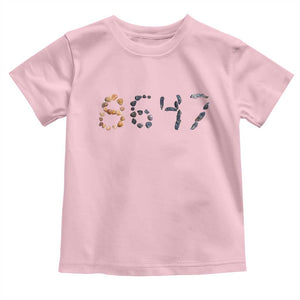 86 47 Seashell Graphic Subtle Summer Coastal Toddler T Shirt Viral 2026 Beach Walk Political Satire TS02 Light Pink Print Your Wear