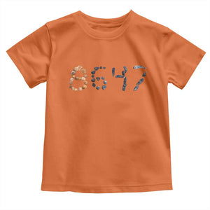 86 47 Seashell Graphic Subtle Summer Coastal Toddler T Shirt Viral 2026 Beach Walk Political Satire TS02 Orange Print Your Wear