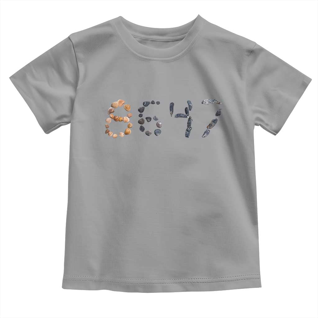 86 47 Seashell Graphic Subtle Summer Coastal Toddler T Shirt Viral 2026 Beach Walk Political Satire TS02 Sport Gray Print Your Wear